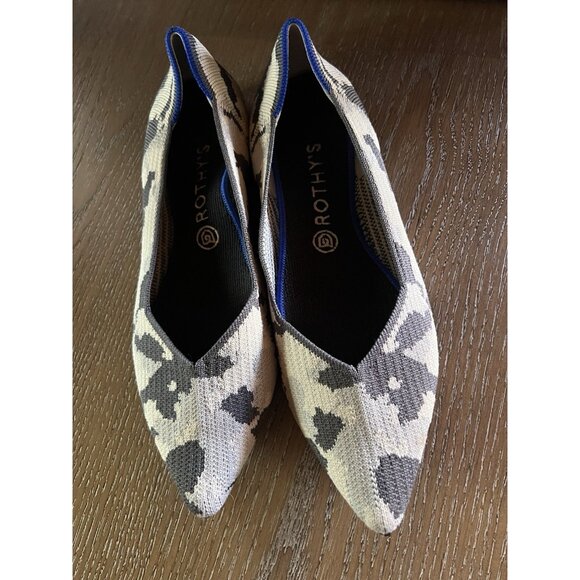 Rothy’s Shoes - Rothy's The Point Ash Grey Camo Print Flats RARE RETIRED Size 10.5